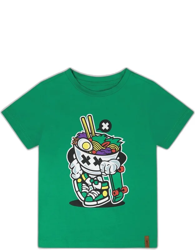 Organic Cotton Jersey T-shirt With Print