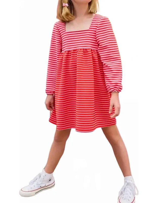 Pique Stripe Mini Dress