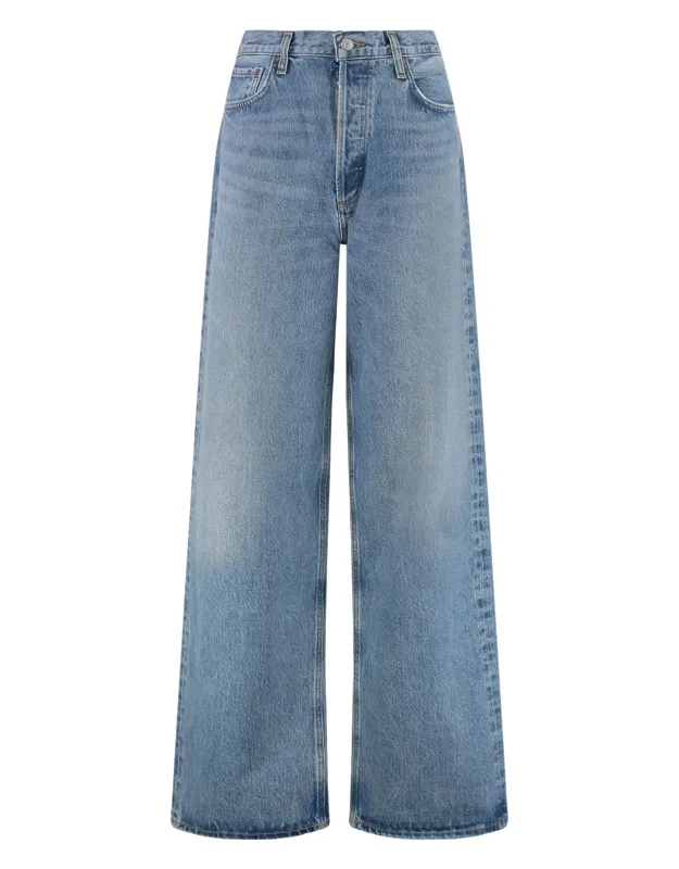 Low Slung Puddle Straight Leg Jeans