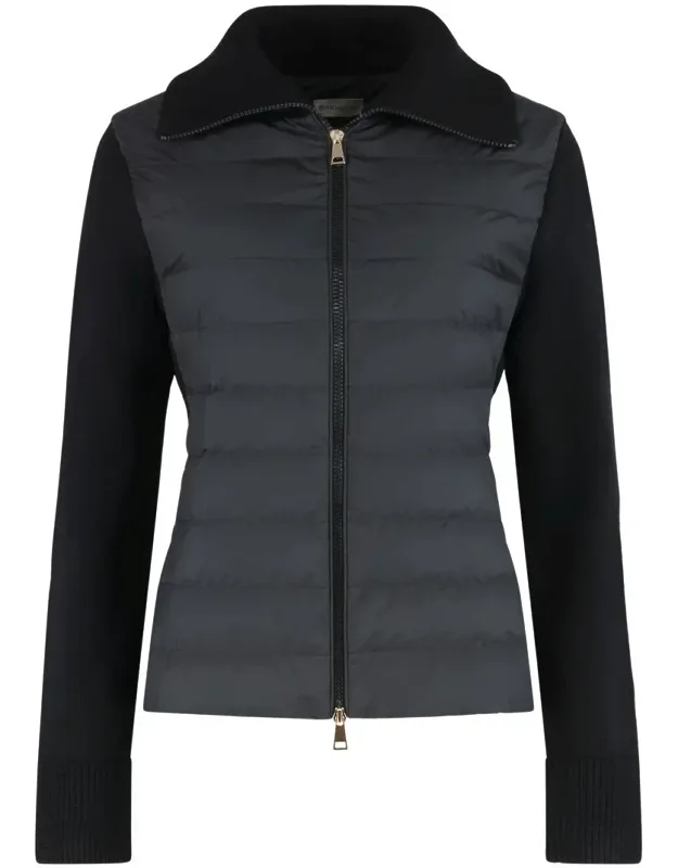 Padded Cardigan In Wool With Zip