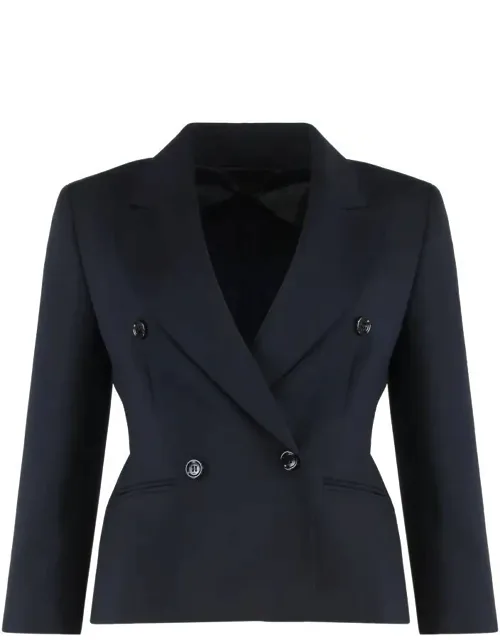 Crop Blazer In Wool Fabric