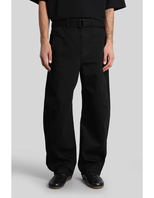 Pants With Belt Waist And Frontal Closure