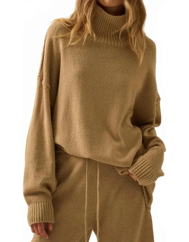 Textured Mock-neck Sweater