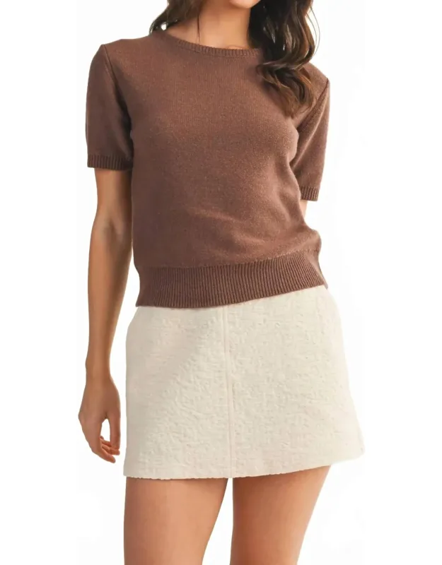 Short Sleeve Crewneck Sweater
