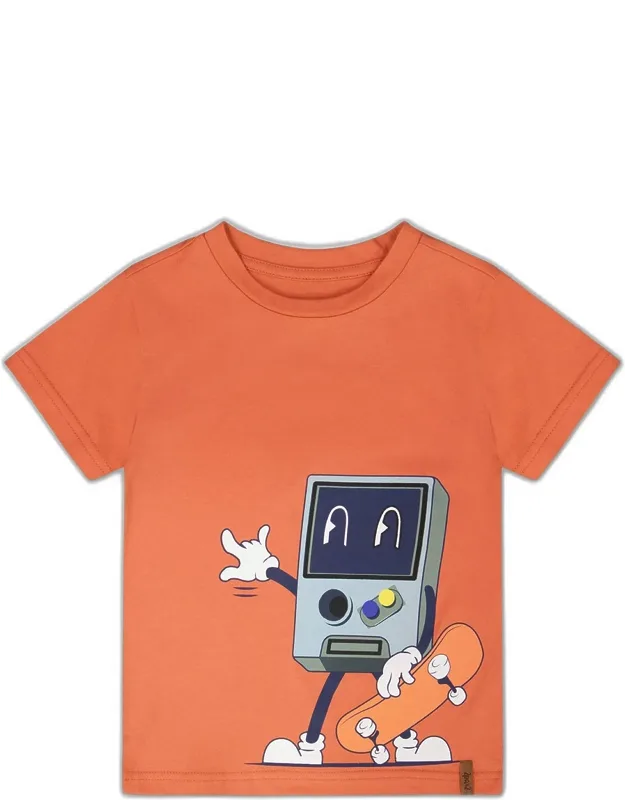 Organic Cotton Jersey T-shirt With Print