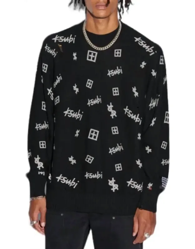 Trash Box Knit Crew Sweater
