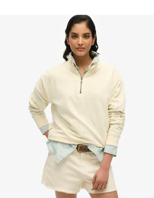 Velour Half Zip Sweatshirt
