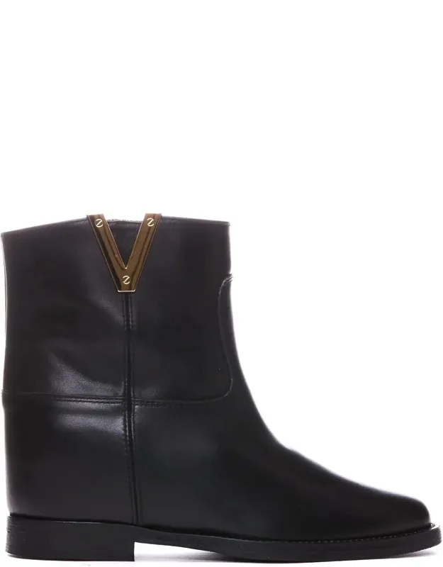 Boots Round Toe Leather Upper