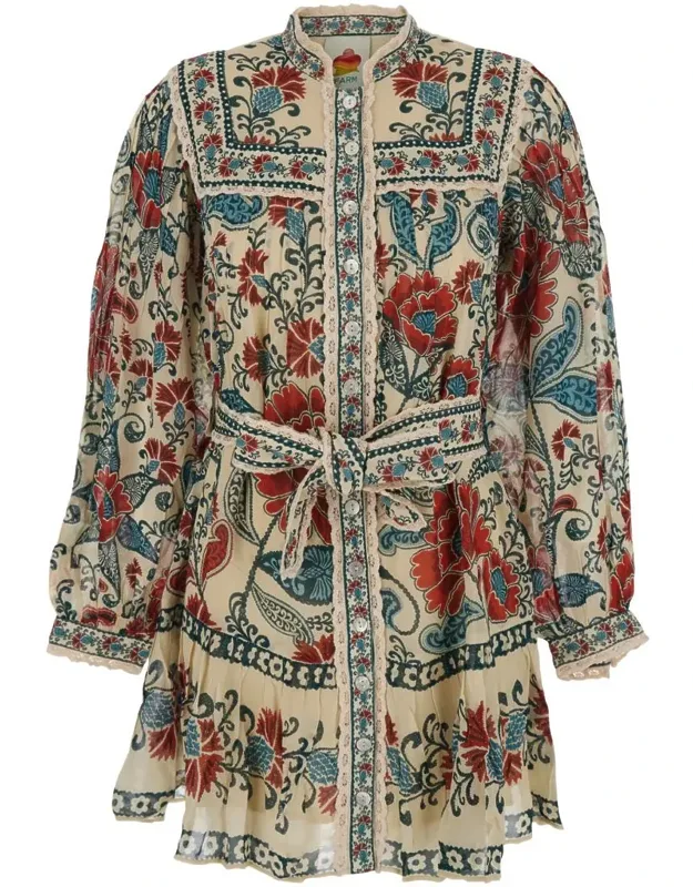 Multicolor Dress With All-over Floral Print