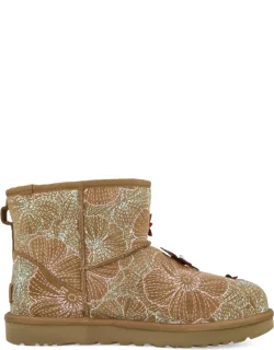 Mini Meadow Embroidery Floral Appliqué Ankle Boots