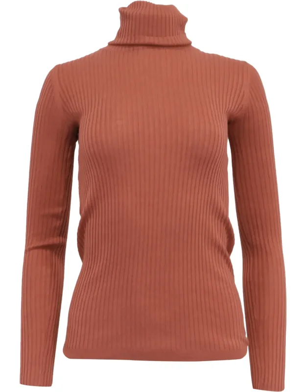 Ribbed-knit Rolled Neck Sweater