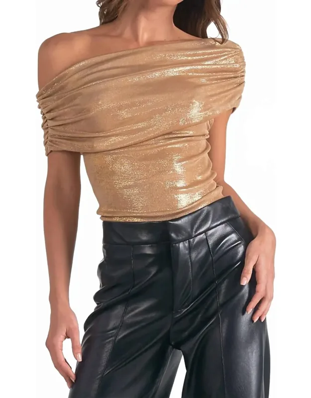 Metallic Off Shoulder Top