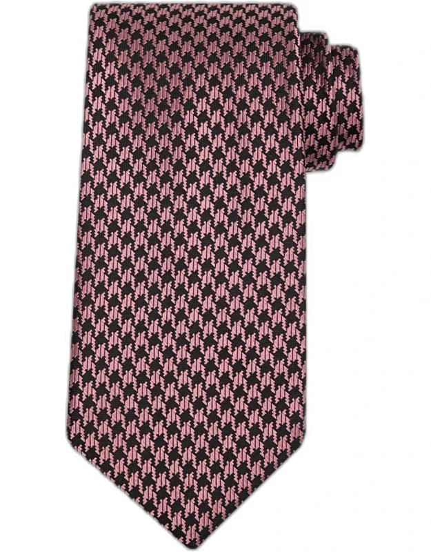 Houndstooth Jacquard Silk Tie