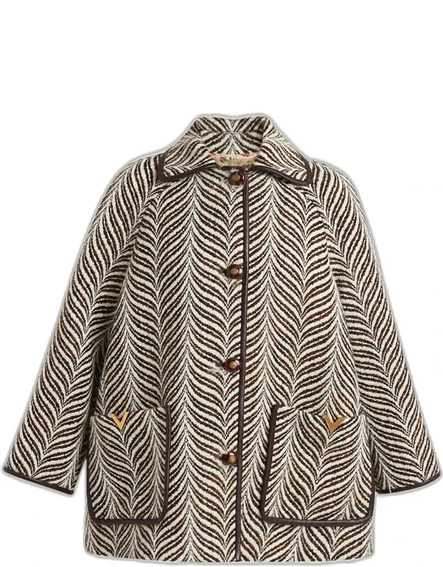 Wool Animal Jacquard Coat
