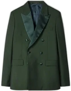 Wool-mohair Double-breasted Evening Blazer