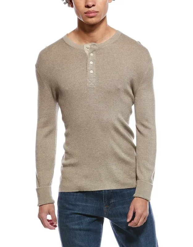 Hezekiah Silk & Cashmere-blend Henley Shirt