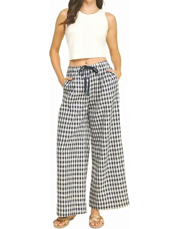 Gingham Drawstring Pants