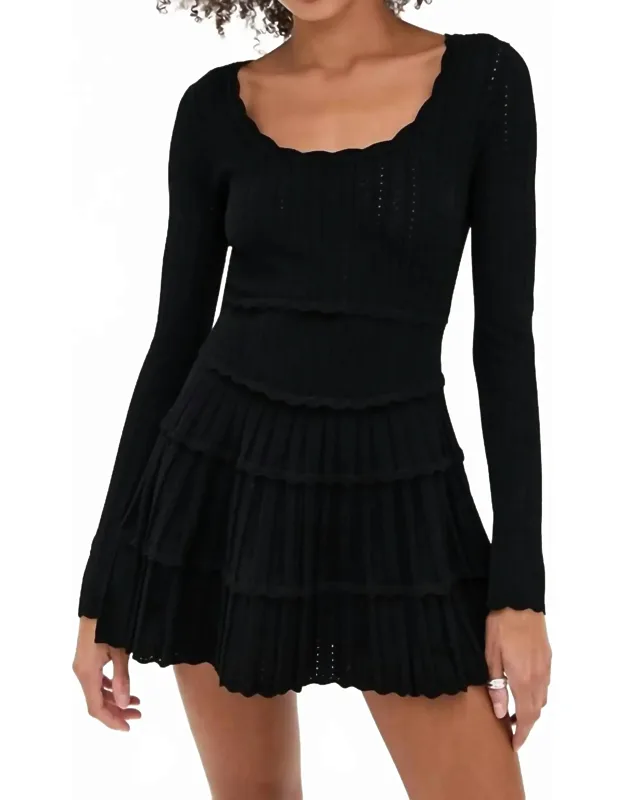 Stretch Pointelle Mini Dress