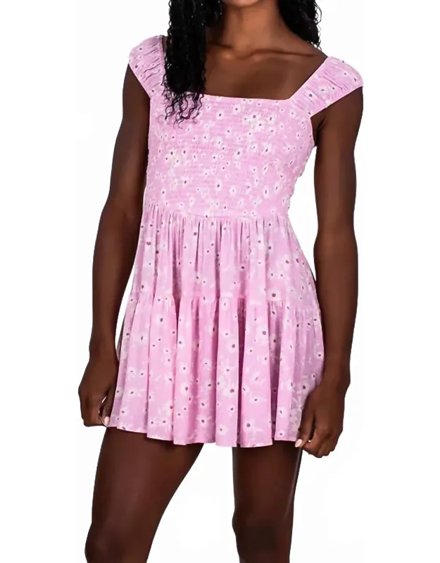 Smocked Floral Mini Dress