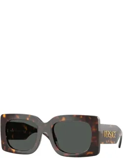 Sunglasses Square Full Rim, Shiny Black Frame And Dark Grey Lens