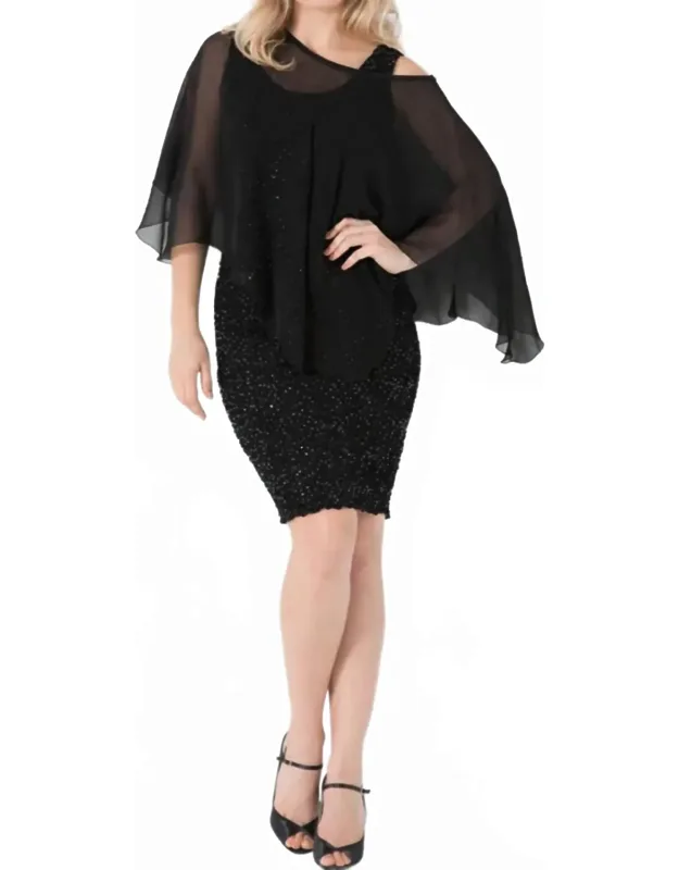 Silk Pucker Body-con Tank Dress With Matching Silk Plisse Float