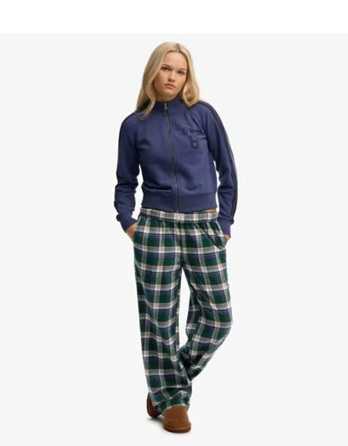 Cotton Check Elastic Trousers