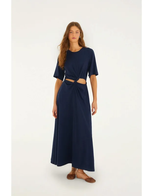 Cut-out Short Sleeve Maxi Dress