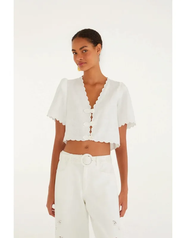 Roses Scallop Artisanal Top