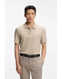 Basket-weave Polo Shirt In Cotton