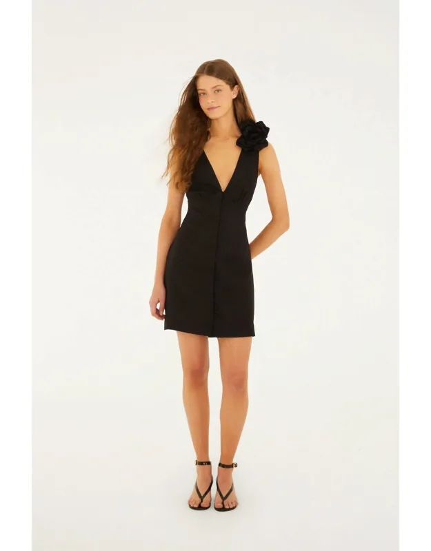3d Flower Sleeveless Mini Dress