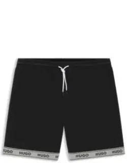 Mesh Swim Shorts With Jacquard Logo Tape