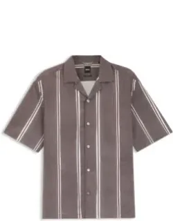 Striped Relaxed-fit Shirt In Stretch Cotton