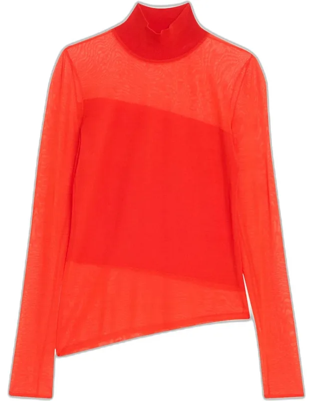 Asymmetric Sheer Merino Wool Sweater