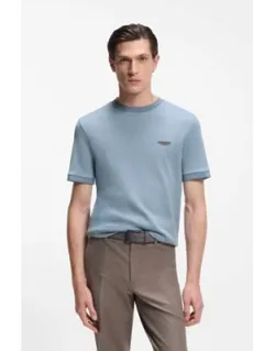 T-shirt In Wool-cotton Jacquard