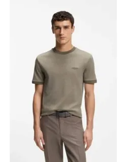 T-shirt In Wool-cotton Jacquard