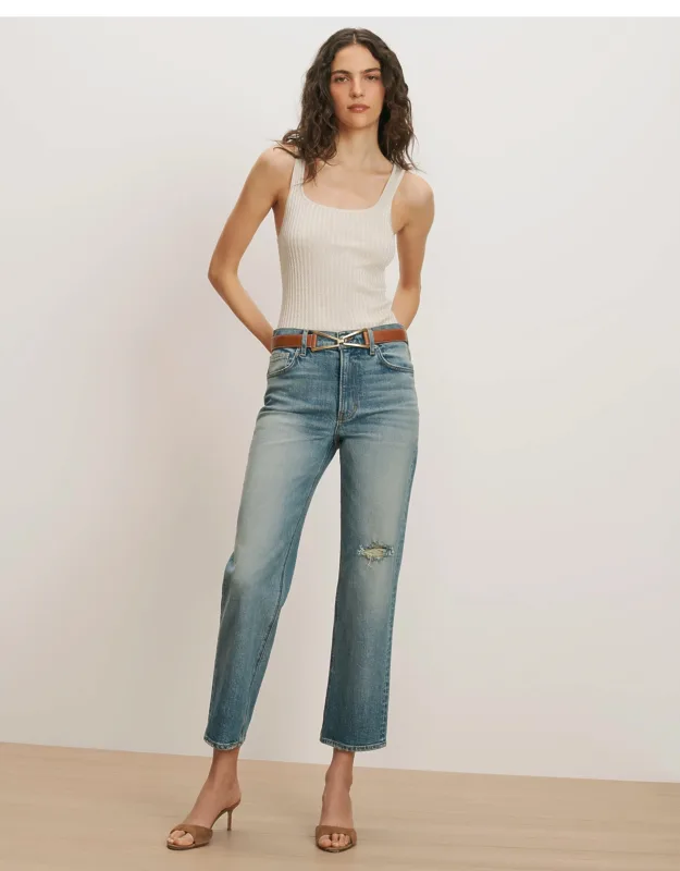 Leah Straight-leg Jean - Italian Stretch Denim, Mid-rise Waist