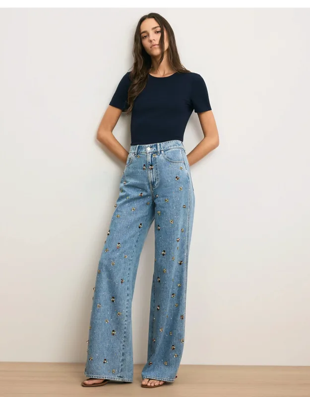 Embellished Wide-leg Jeans