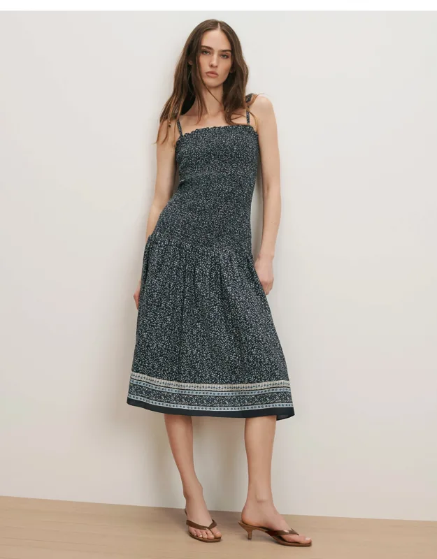 Marietta Shirred Midi Dress