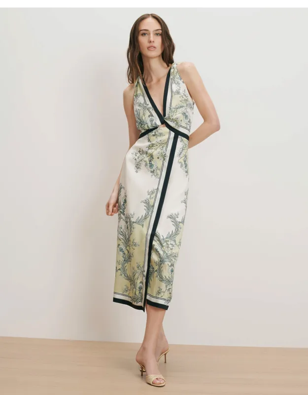 Kaliza Scarf-print Midi Dress