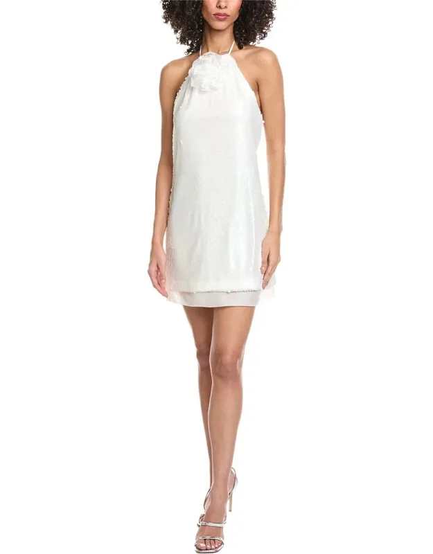 Micky Halter Tie Neck Shift Dress