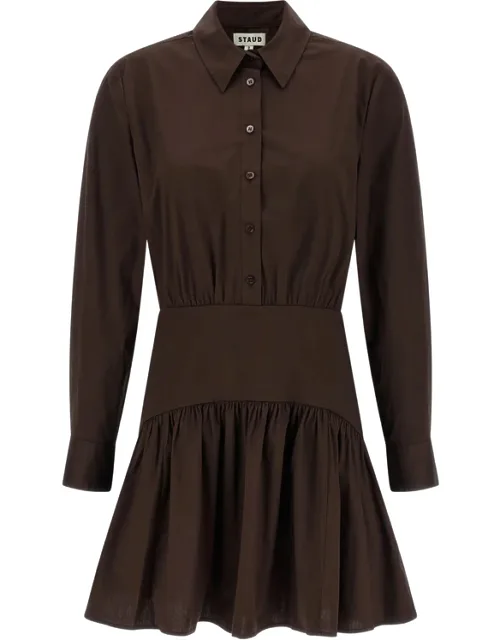 Rocco Button Long-sleeve Midi Dress
