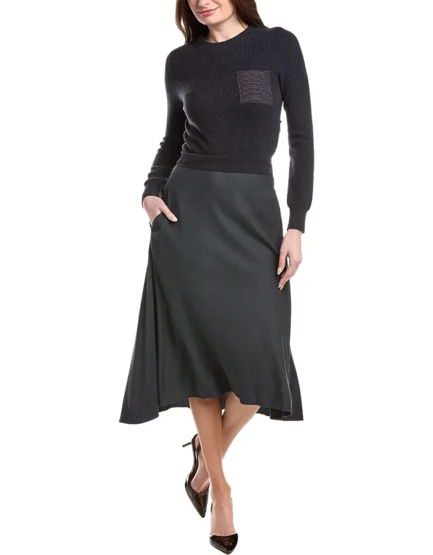Wool, Silk, & Cashmere-blend Midi Dress