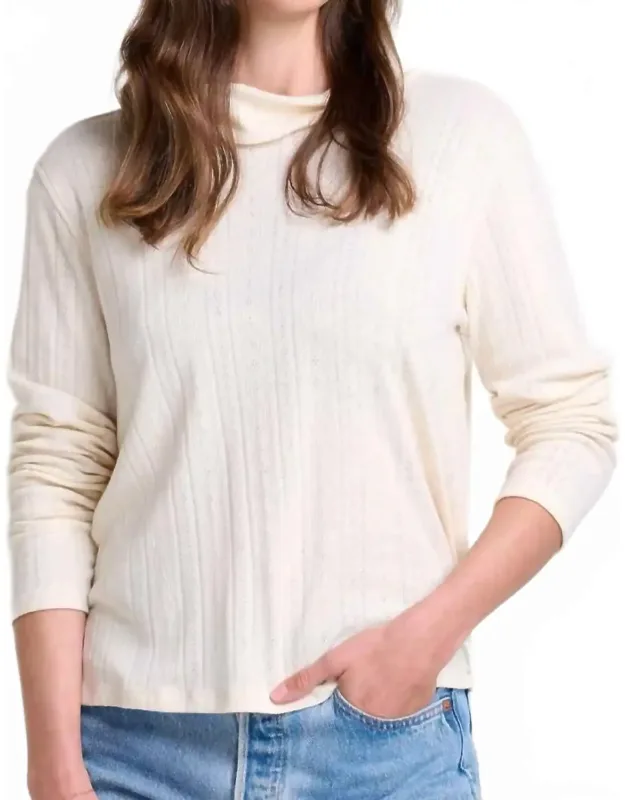 Pointelle Turtle Neck Sweater