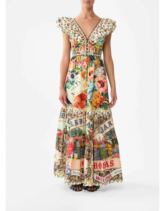 Aromatic Amor Tiered Dress With Neck Frill