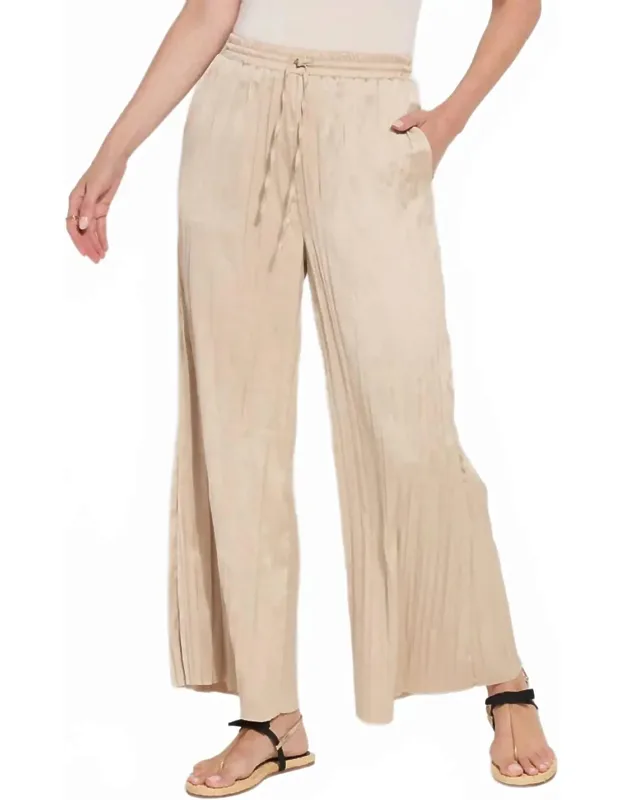 Packable Pleated Palazzo Pants