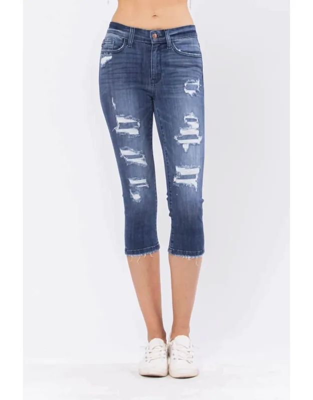 Perfect Patch Capri Jeans
