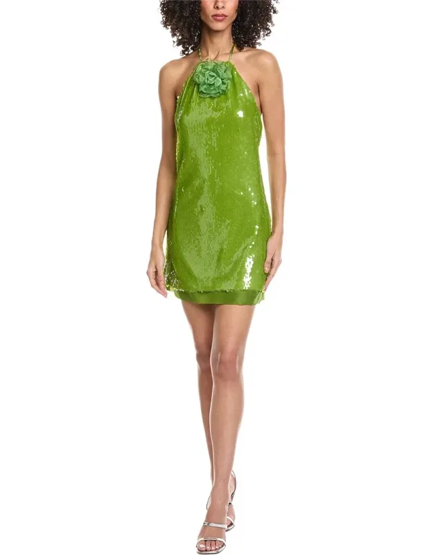 Micky Halter Tie Neck Shift Dress