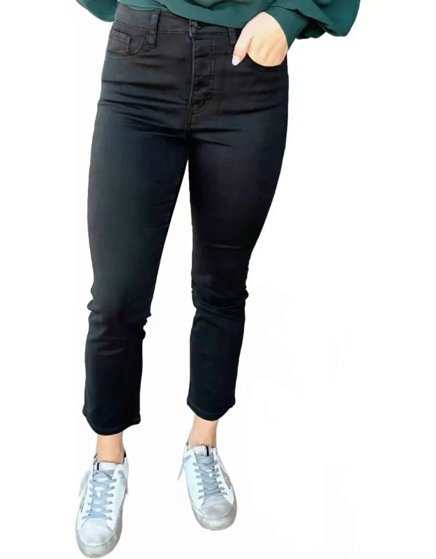 High Rise Ankle Straight Leg Jeans