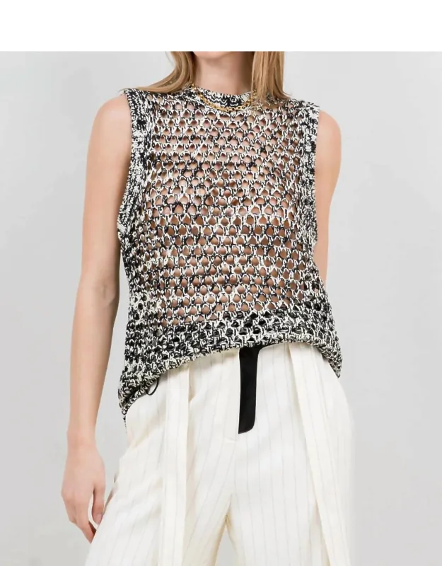 Two Tone Gradient Knitted Sweater Vest