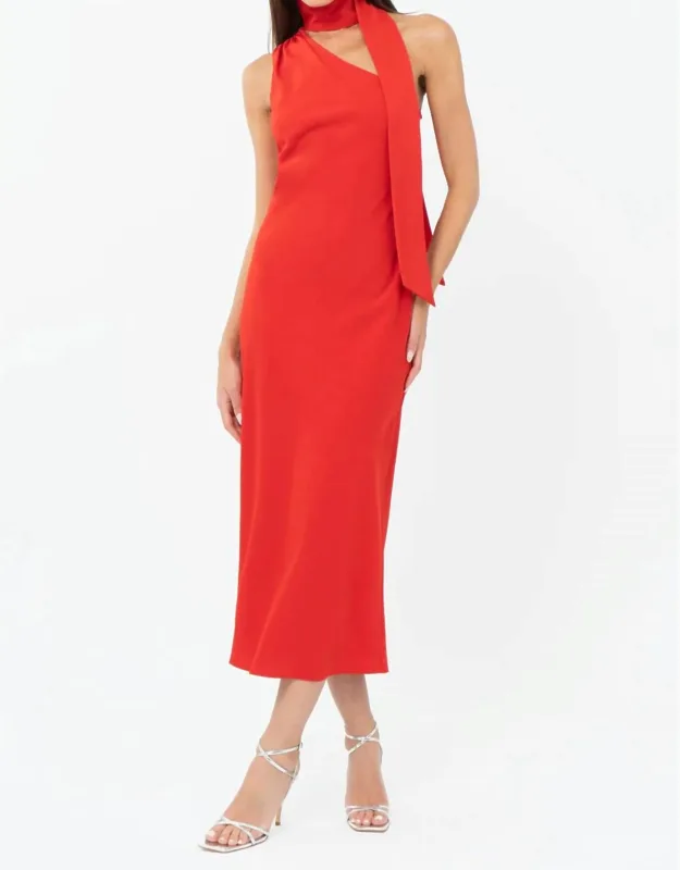 Saffron Halter Midi Dress
